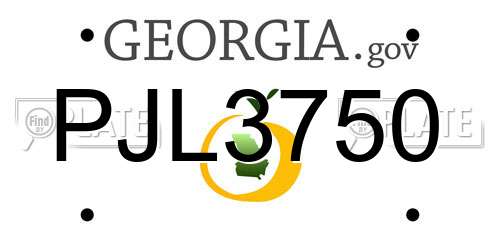 PJL3750 Georgia License Plate