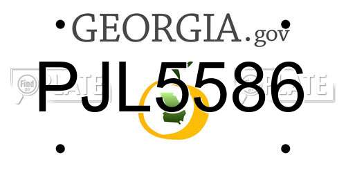 PJL5586 Georgia License Plate