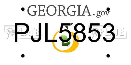 PJL5853 Georgia License Plate