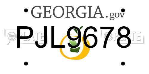 PJL9678 Georgia License Plate