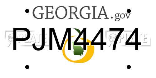 PJM4474 Georgia License Plate