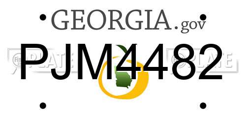 PJM4482 Georgia License Plate