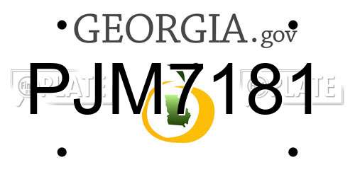 PJM7181 Georgia License Plate