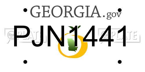 PJN1441 Georgia License Plate