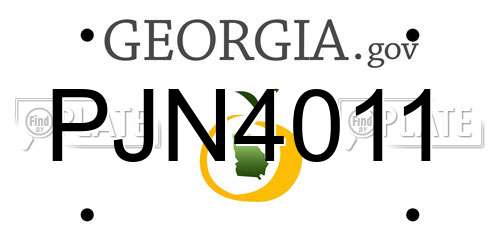 PJN4011 Georgia License Plate