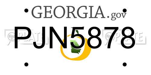 PJN5878 Georgia License Plate