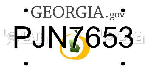 PJN7653 Georgia License Plate