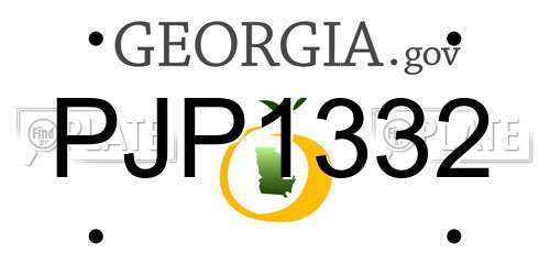 PJP1332 Georgia License Plate