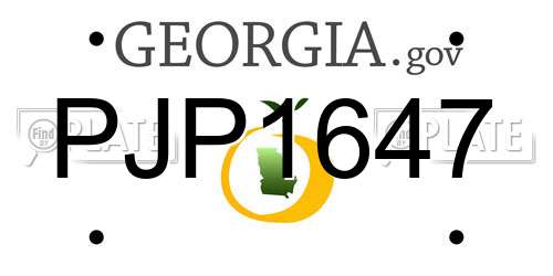 PJP1647 Georgia License Plate