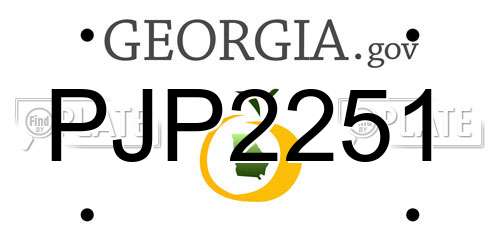 PJP2251 Georgia License Plate