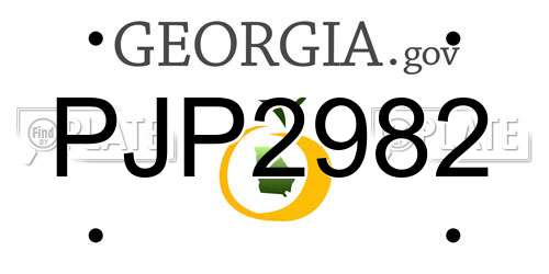 PJP2982 Georgia License Plate