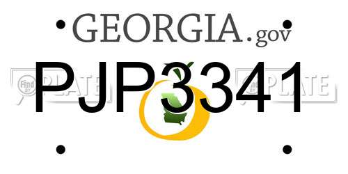 PJP3341 Georgia License Plate