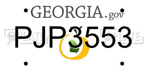 PJP3553 Georgia License Plate