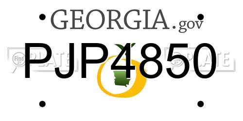 PJP4850 Georgia License Plate