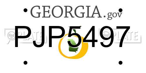 PJP5497 Georgia License Plate