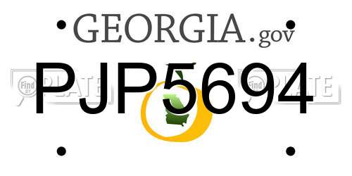 PJP5694 Georgia License Plate