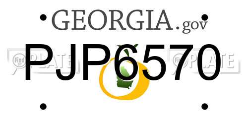 PJP6570 Georgia License Plate