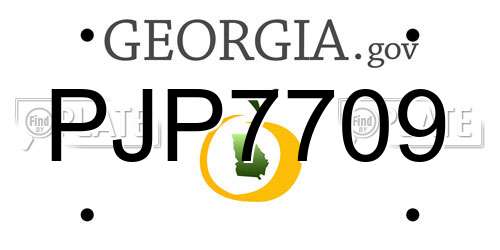 PJP7709 Georgia License Plate