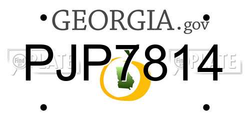 PJP7814 Georgia License Plate