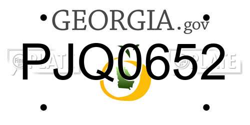PJQ0652 Georgia License Plate