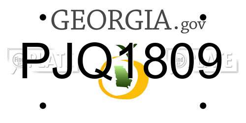PJQ1809 Georgia License Plate