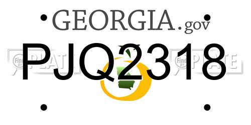 PJQ2318 Georgia License Plate
