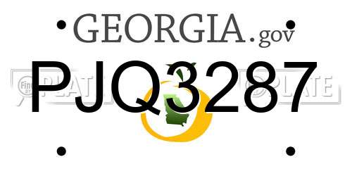 PJQ3287 Georgia License Plate