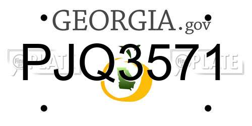 PJQ3571 Georgia License Plate