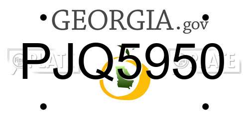 PJQ5950 Georgia License Plate