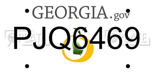 PJQ6469 Georgia License Plate