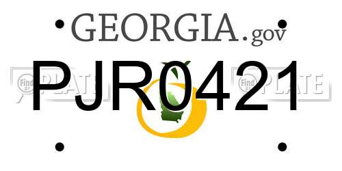 PJR0421 Georgia License Plate