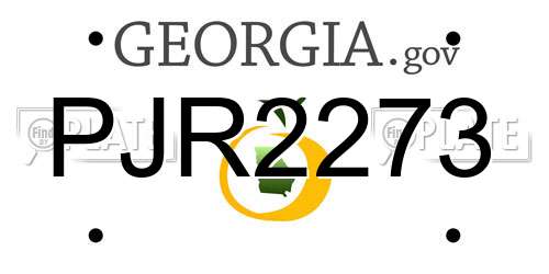 PJR2273 Georgia License Plate