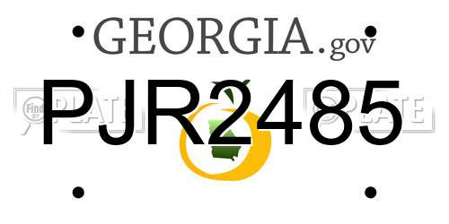 PJR2485 Georgia License Plate