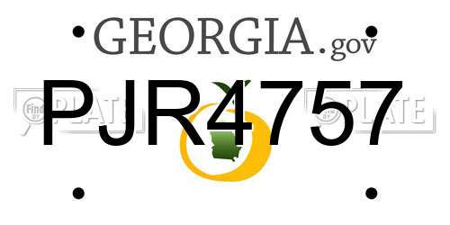 PJR4757 Georgia License Plate