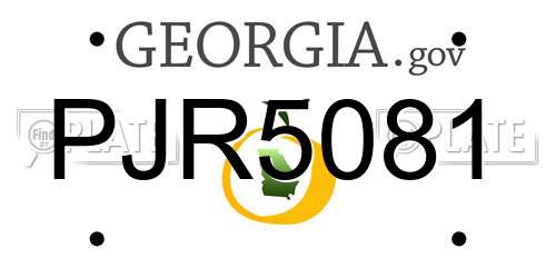PJR5081 Georgia License Plate