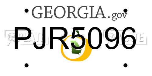 PJR5096 Georgia License Plate