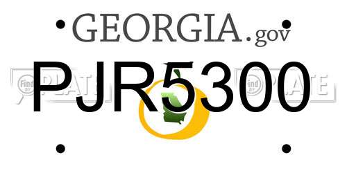 PJR5300 Georgia License Plate