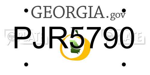 PJR5790 Georgia License Plate