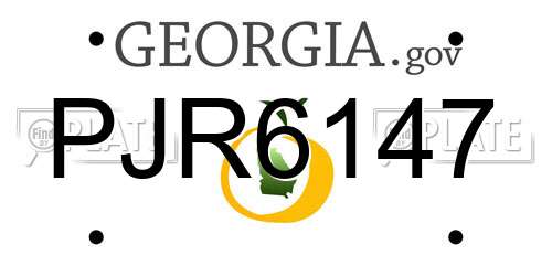 PJR6147 Georgia License Plate