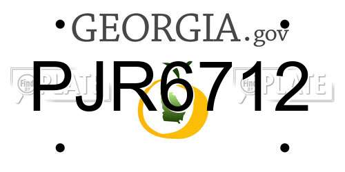 PJR6712 Georgia License Plate