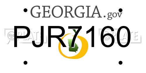PJR7160 Georgia License Plate