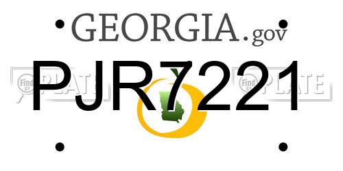 PJR7221 Georgia License Plate