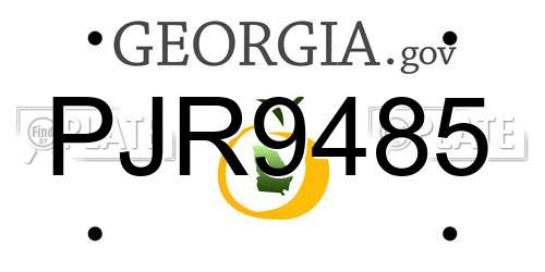 PJR9485 Georgia License Plate
