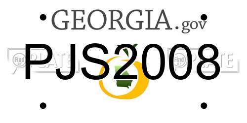 PJS2008 Georgia License Plate