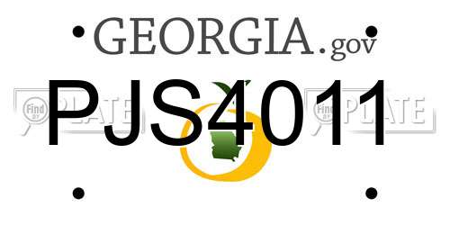 PJS4011 Georgia License Plate