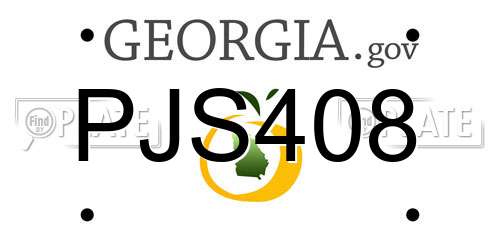 PJS408 Georgia License Plate