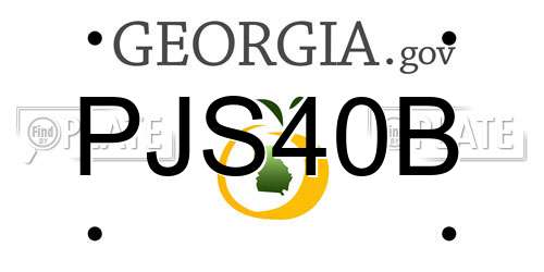 PJS40B Georgia License Plate