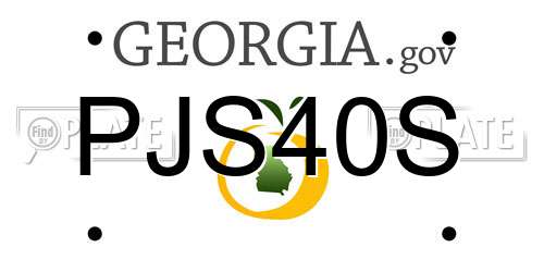 PJS40S Georgia License Plate