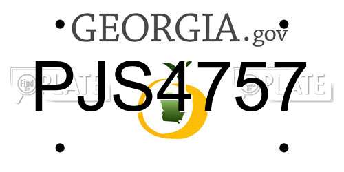 PJS4757 Georgia License Plate