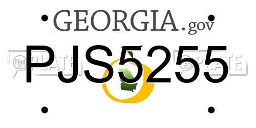 PJS5255 Georgia License Plate
